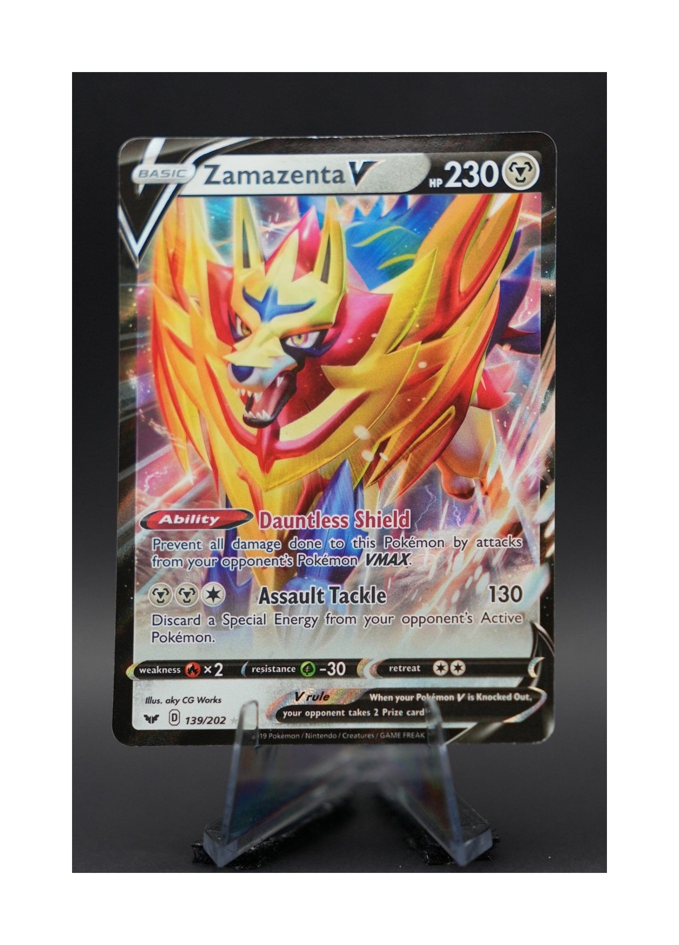 Pokémon Sword & Shield Zamazenta V #139 Rare Holo V