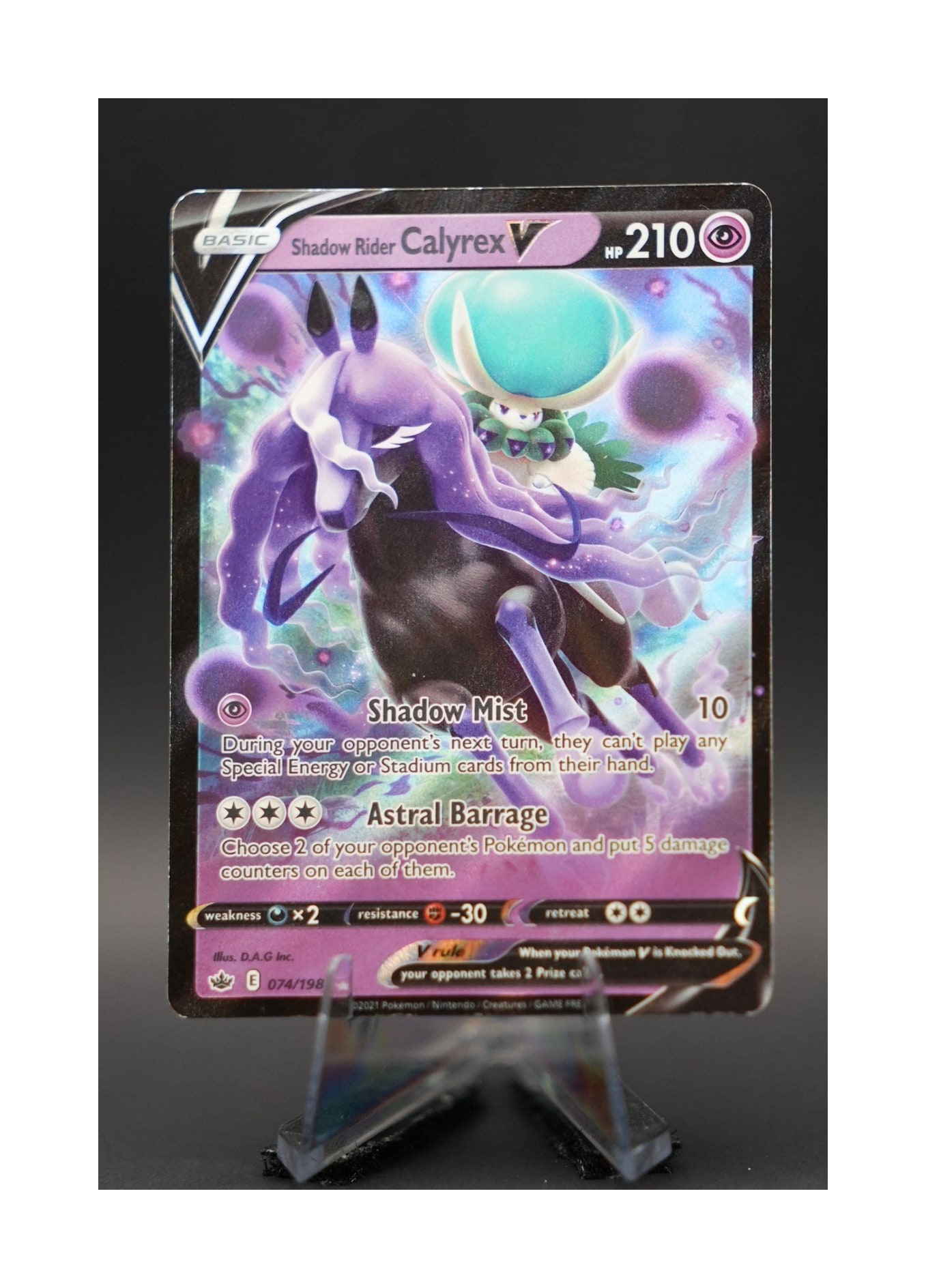 Pokémon Chilling Reign Shadow Rider Calyrex V #74 Rare Holo V