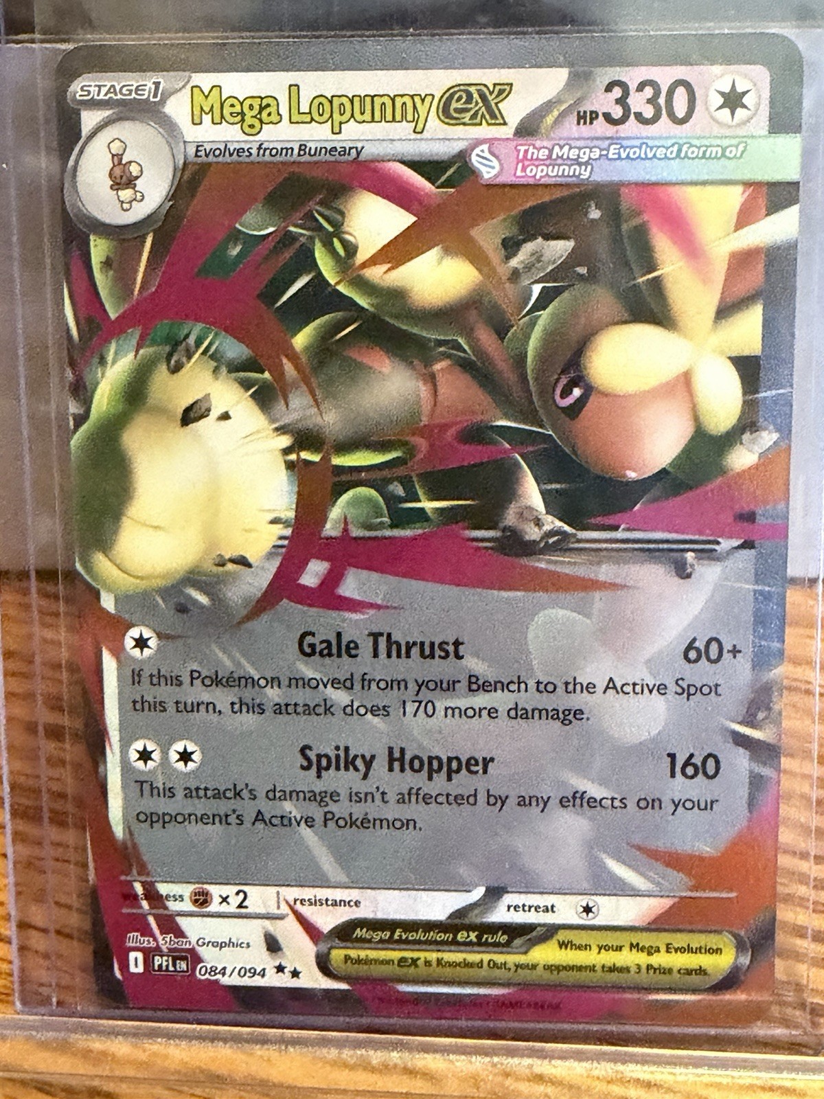 Pokemon TCG Mega Lopunny Ex 084/094 Me02 Phantasmal Flames Holo Double Rare