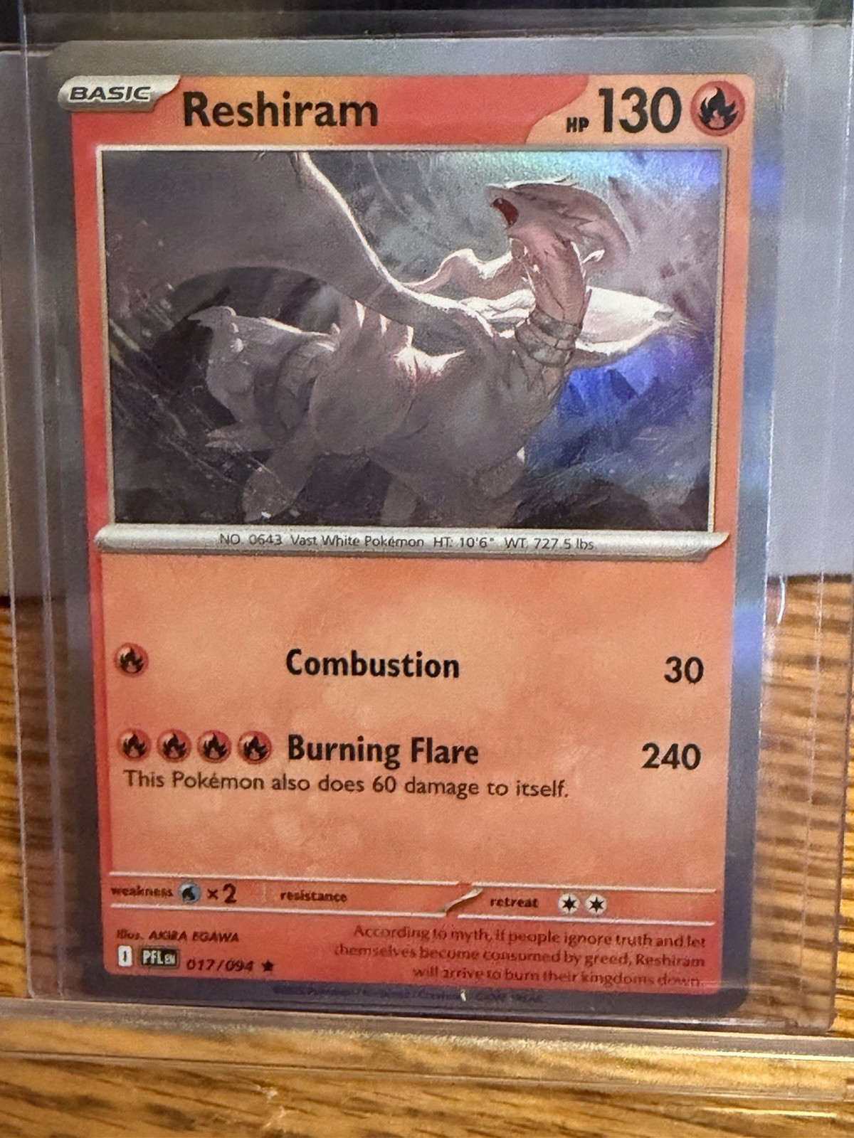 Pokemon TCG Reshiram Me02: Phantasmal Flames 017/094 1st Ed Holo Rare 130 HP