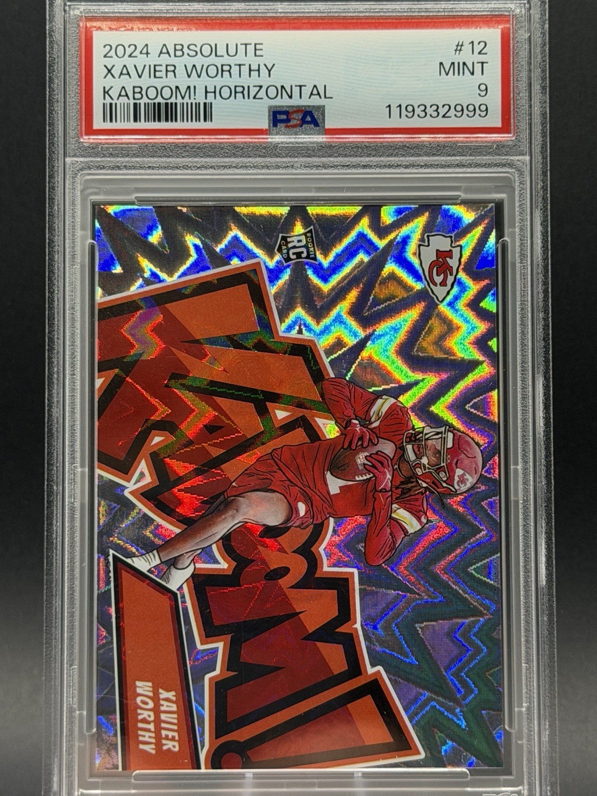 Panini 2024 Absolute Kaboom! Horizontal Xavier Worthy #12 PSA 9 RC Chiefs